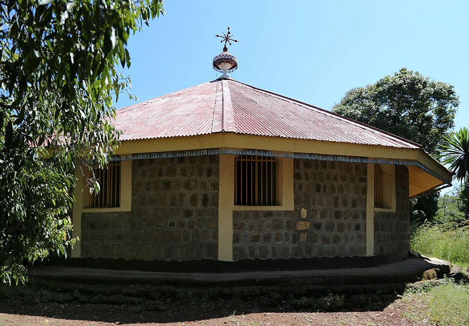 Exterior of the church at Entos Eyesu Monastery, Lake Tana.