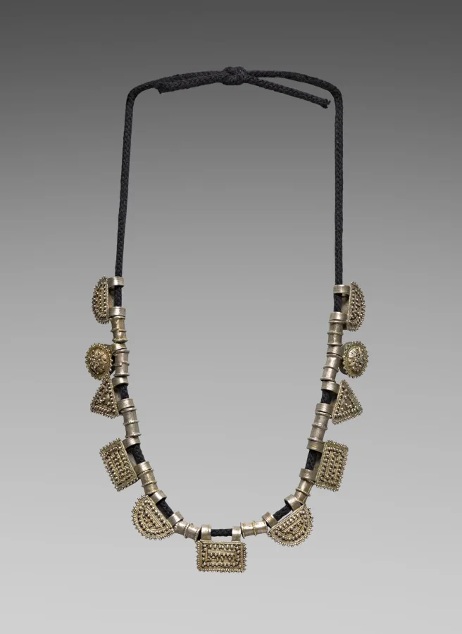 Necklace (ashän ketab) with amulet pendants (tälsäm), late 1800s or early 1900s. The Cleveland Museum of Art, 2025.152.