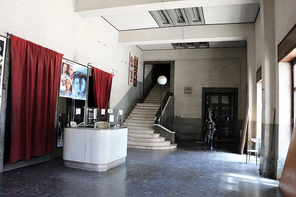 Cinema Impero: entrance foyer and stairway.