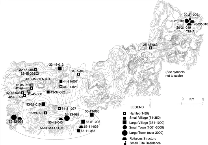 Changing Settlement Patterns in the Aksum-Yeha Region of Ethiopia: 700 BC - AD 850 — illustration 1, PDF page 116