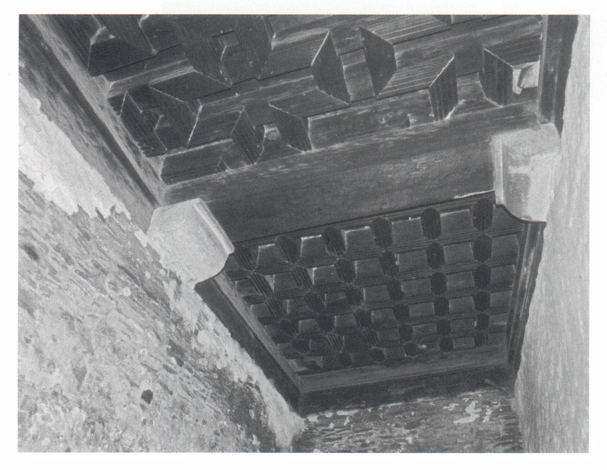 Mika’el Debra Selam, the anteroom ceiling of the inner church, 2006. The wooden ceiling is approximately 1.7 m wide.