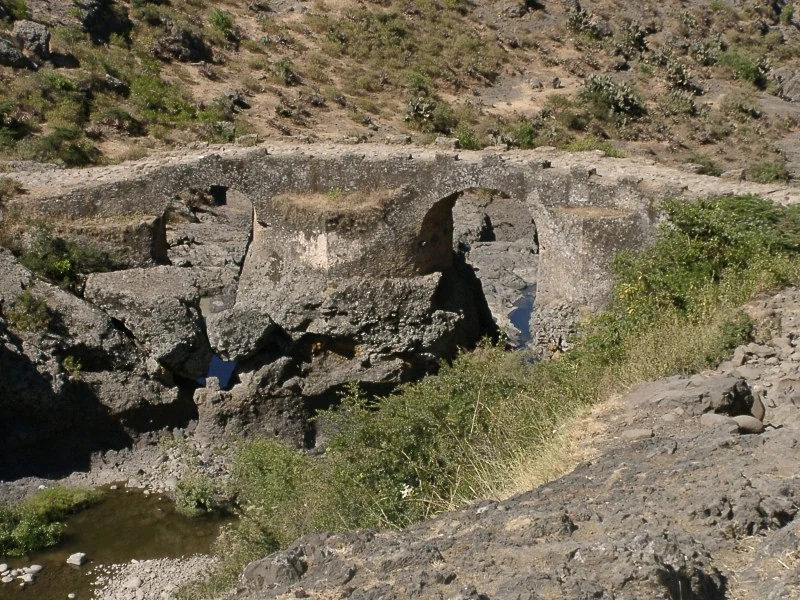 Stone arch of Ras Darge’s Bridge near Debre Libanos.
